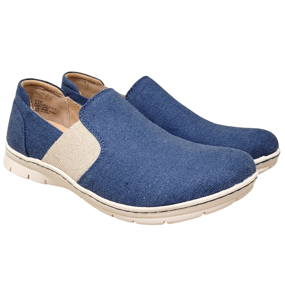 B.O.C. Women Slip On Flexible Sneakers Seaham Size US 10M Blue Canvas